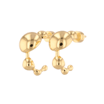 Floating Pebble Gold Huggie Earrings by Lavana, polished pebble domes on bold huggie