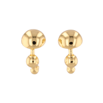 Floating Pebble Gold Huggie Earrings by Lavana, polished pebble domes on bold huggie