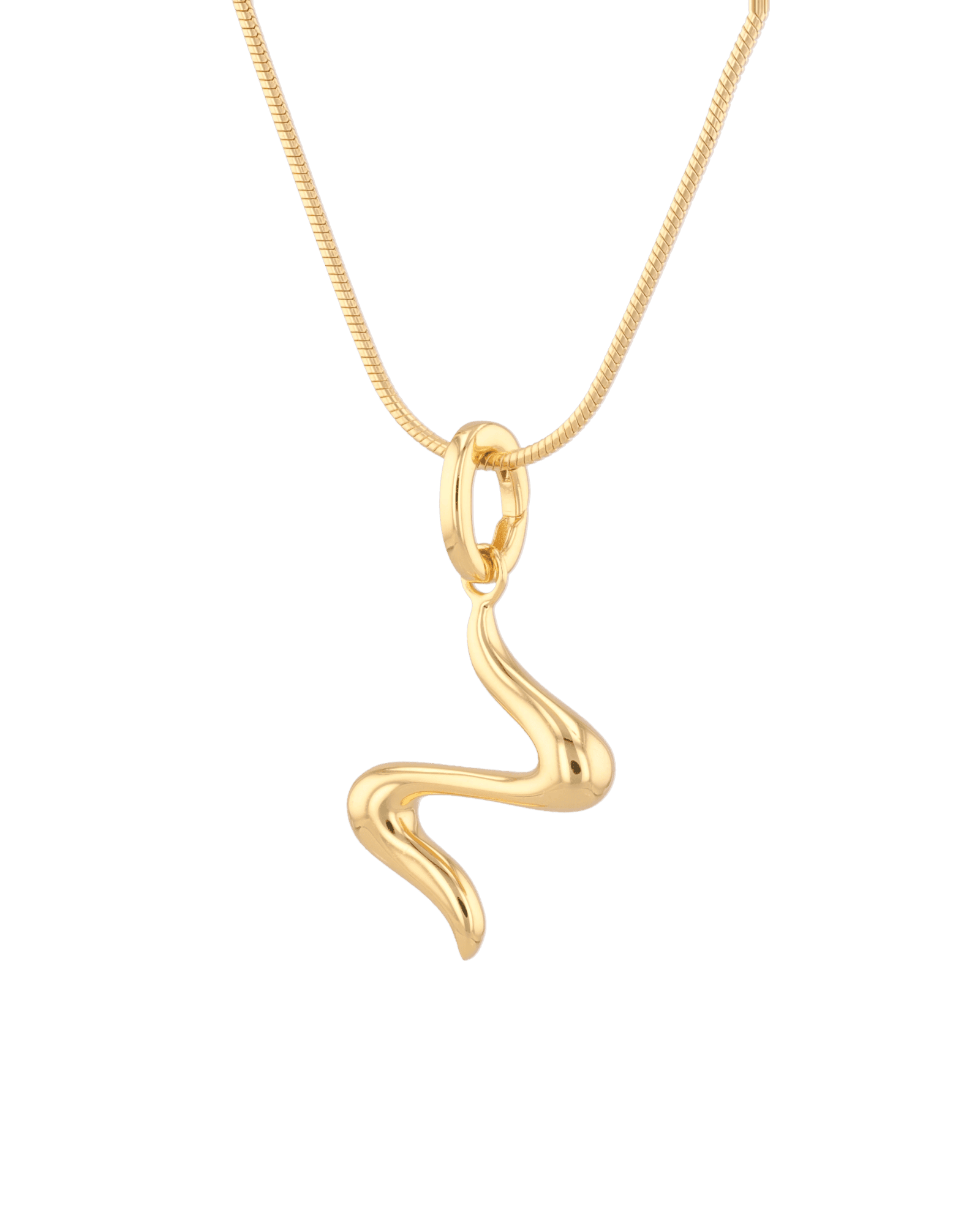 Fluid Gold Pendant by Lavana, with sculptural wave silhouette angle - 2