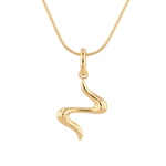 Fluid Gold Pendant by Lavana, with sculptural wave silhouette front - 1
