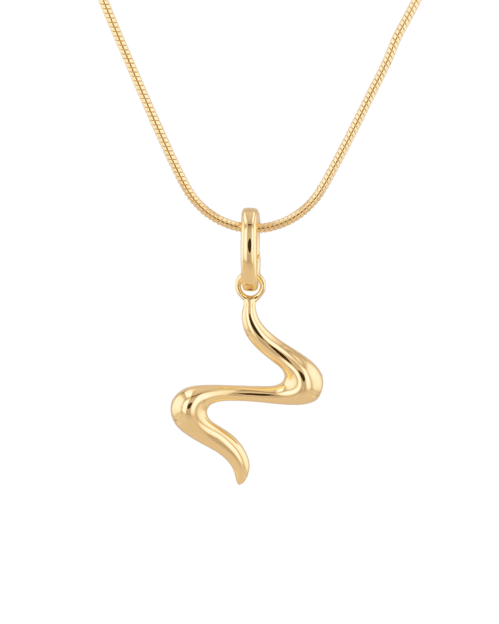 Fluid Gold Pendant by Lavana, with sculptural wave silhouette front - 1