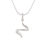 Fluid Silver Pendant by Lavana, with sculptural wave silhouette front - 1