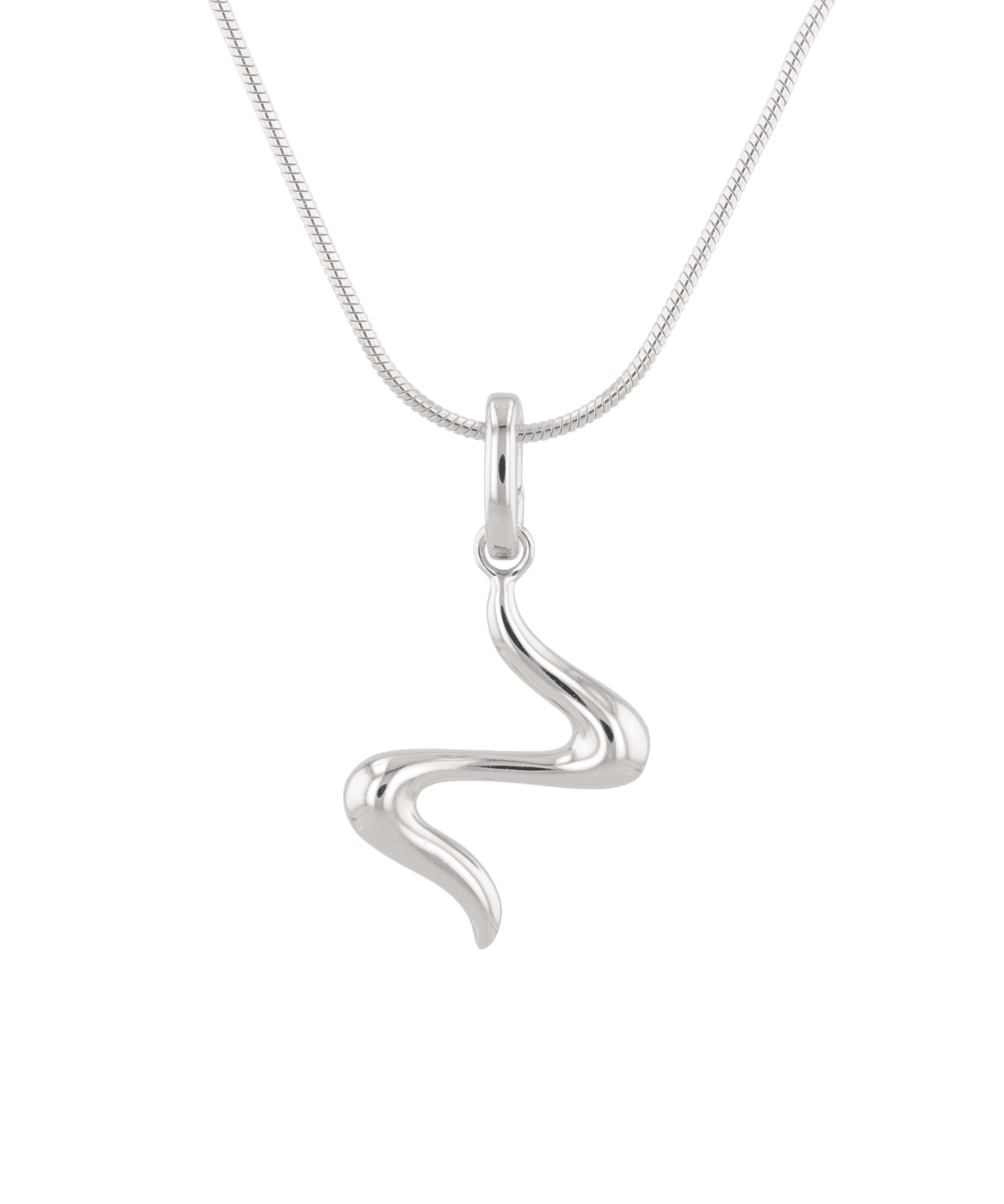 Fluid Silver Pendant by Lavana, with sculptural wave silhouette front - 1