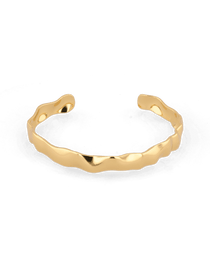 Fluidity Gold Cuff Bangle by Lavana, organic rippled open cuff - 1