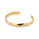 Fluidity Gold Cuff Bangle by Lavana, organic rippled open cuff - 2