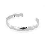 Fluidity Silver Cuff Bangle by Lavana, organic rippled open cuff - 2