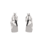 Fluidity silver hoop earrings by Lavana, with polished organic ripple