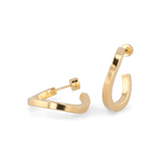 Formation Gold Hoop Earrings by Lavana, sculpted full hoops with light textured contours