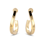 Formation Gold Hoop Earrings by Lavana, sculpted full hoops with light textured contours