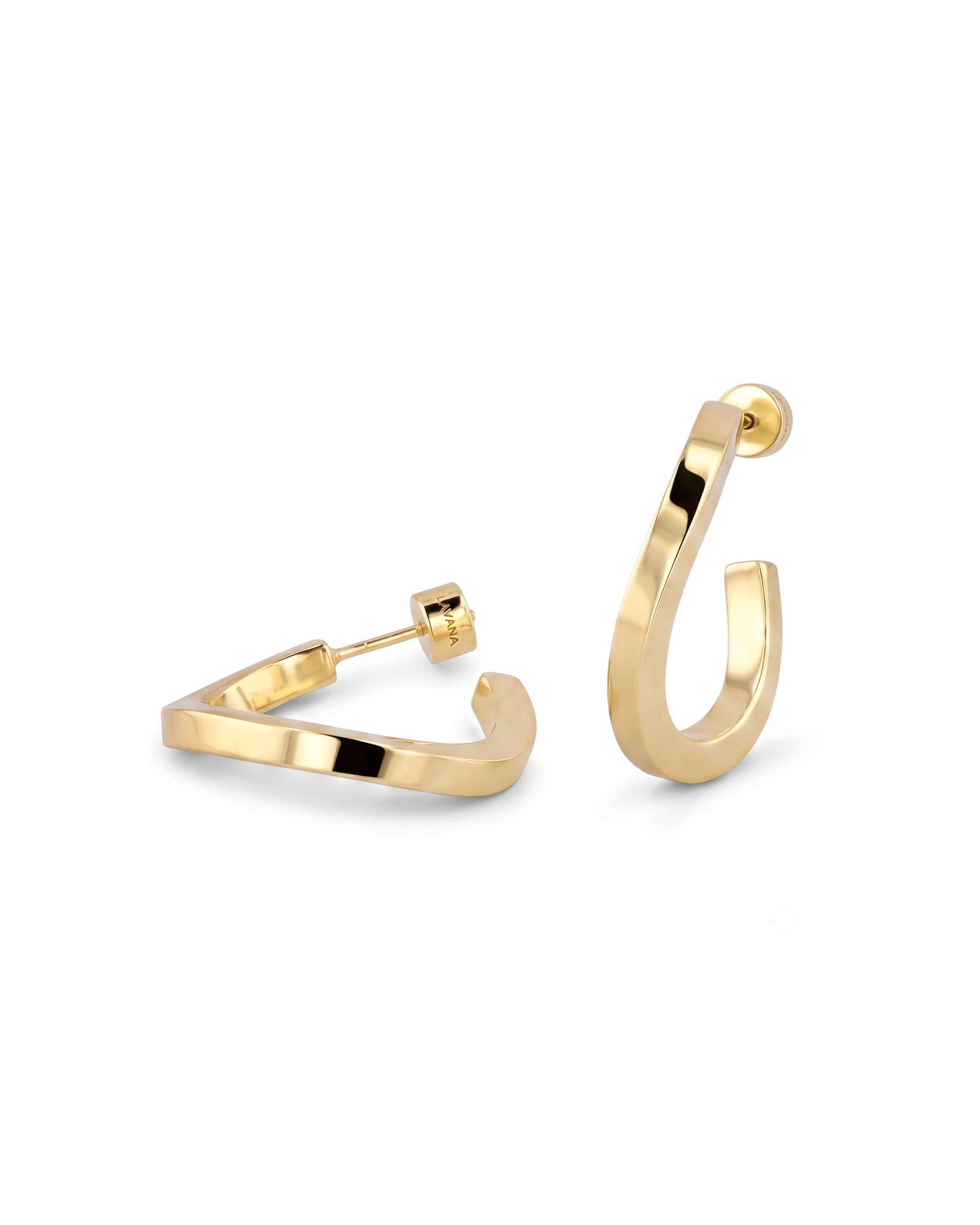 Formation Gold Hoop Earrings by Lavana, sculpted full hoops with light textured contours