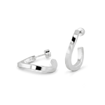 Formation Silver Hoop Earrings by Lavana, sculpted hoops with subtle textured shape