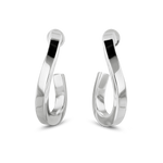 Formation Silver Hoop Earrings by Lavana, sculpted hoops with subtle textured shape