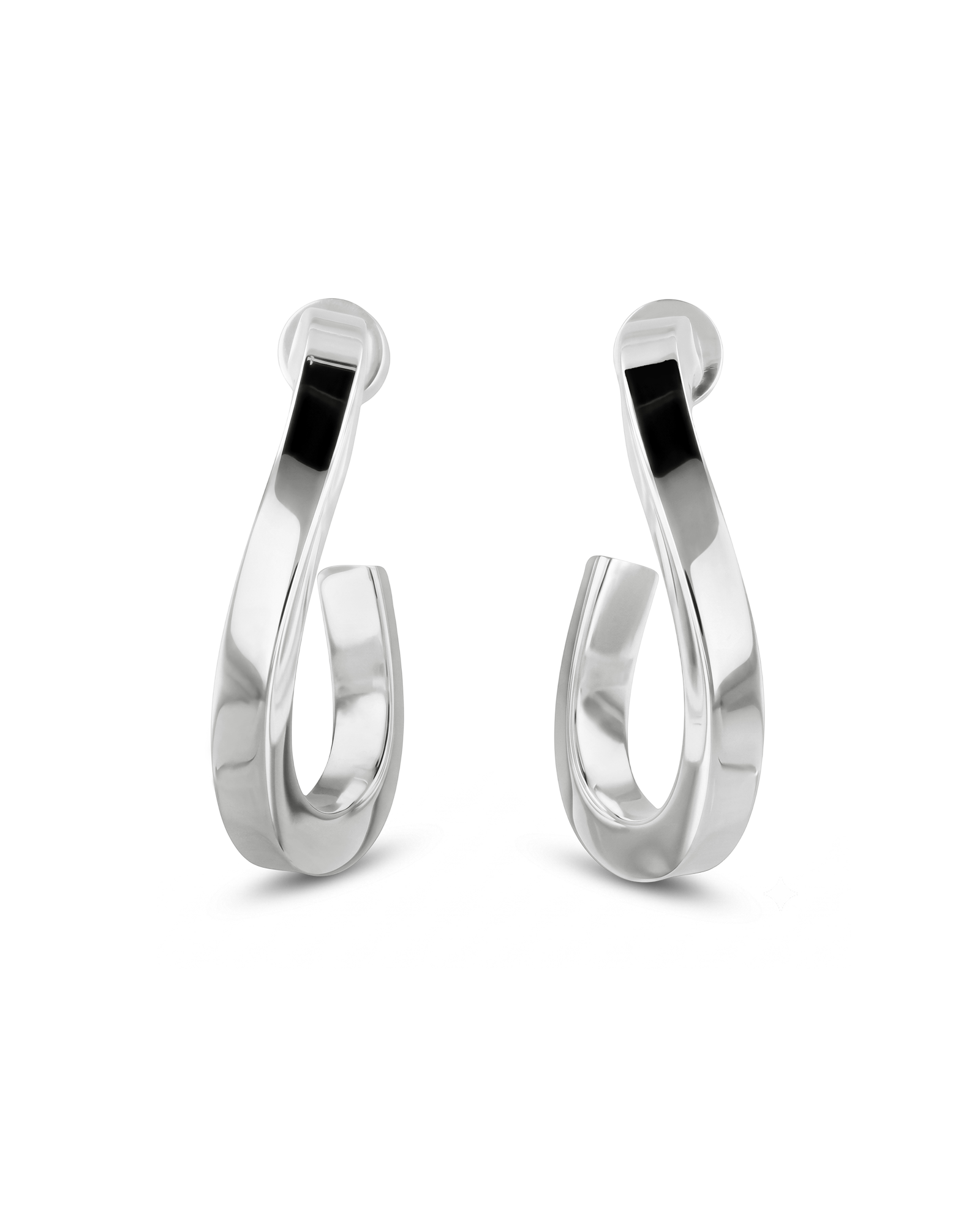 Formation Silver Hoop Earrings by Lavana, sculpted hoops with subtle textured shape