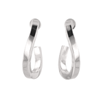 Formation Silver Hoop Earrings by Lavana, sculpted hoops with subtle textured shape