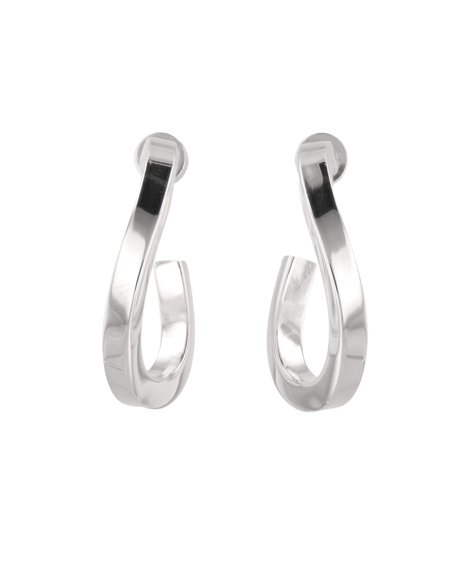 Formation Silver Hoop Earrings by Lavana, sculpted hoops with subtle textured shape