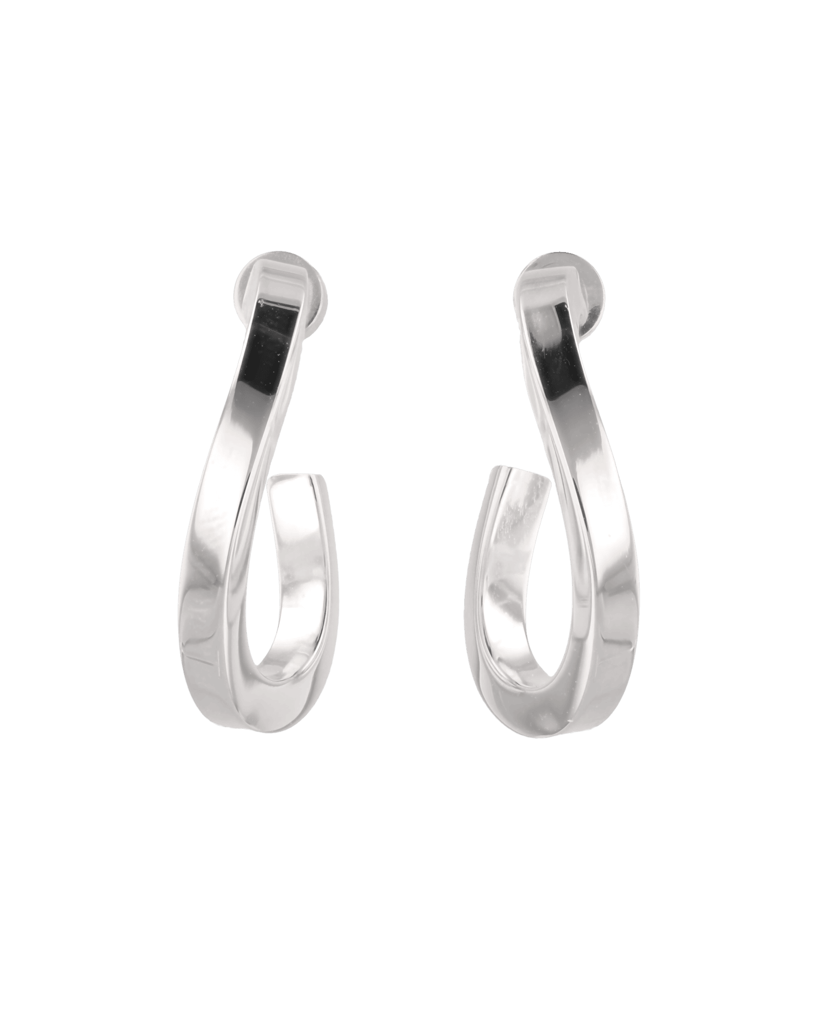 Formation Silver Hoop Earrings by Lavana, sculpted hoops with subtle textured shape