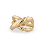 Glide Gold Chunky Crossover Statement Ring by Lavana with polished curves