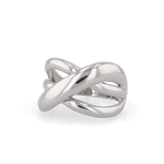 Glide Silver Chunky Crossover Statement Ring by Lavana with polished curves