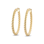 Grace Gold Hoop Earrings by Lavana large lightweight hoops with diagonal grooves 1