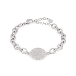 Guiding Star Silver Chain Bracelet by Lavana, compass medallion on oval link chain with extender