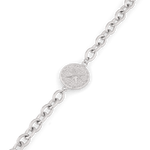 Guiding Star Silver Chain Bracelet by Lavana, compass medallion on oval link chain with extender