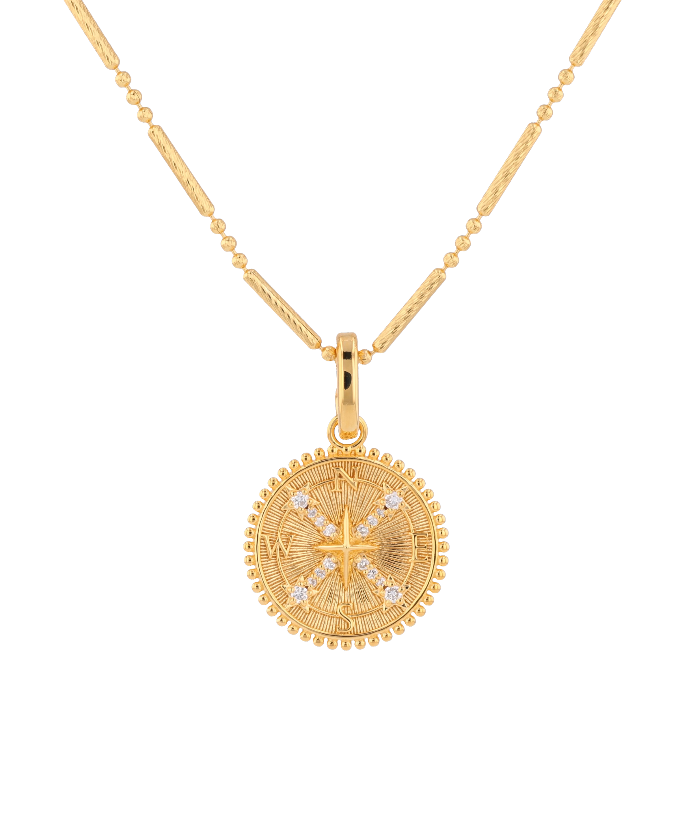 Guiding Stars Diamond Pendant by Lavana in 18k gold plated sterling silver with celestial star map