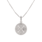 Guiding Stars Diamond Pendant by Lavana in polished sterling silver with celestial star map