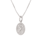 Guiding Stars Diamond Pendant by Lavana in polished sterling silver with celestial star map