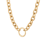 Halo Gold Charm Necklace by Lavana, rolo chain with openable front ring for charms