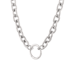Halo Silver Charm Necklace by Lavana, rolo chain with openable front ring for charms