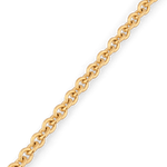 Heart Tag T-Bar Gold Chain Bracelet by Lavana, rounded links with toggle clasp and heart charm - 3