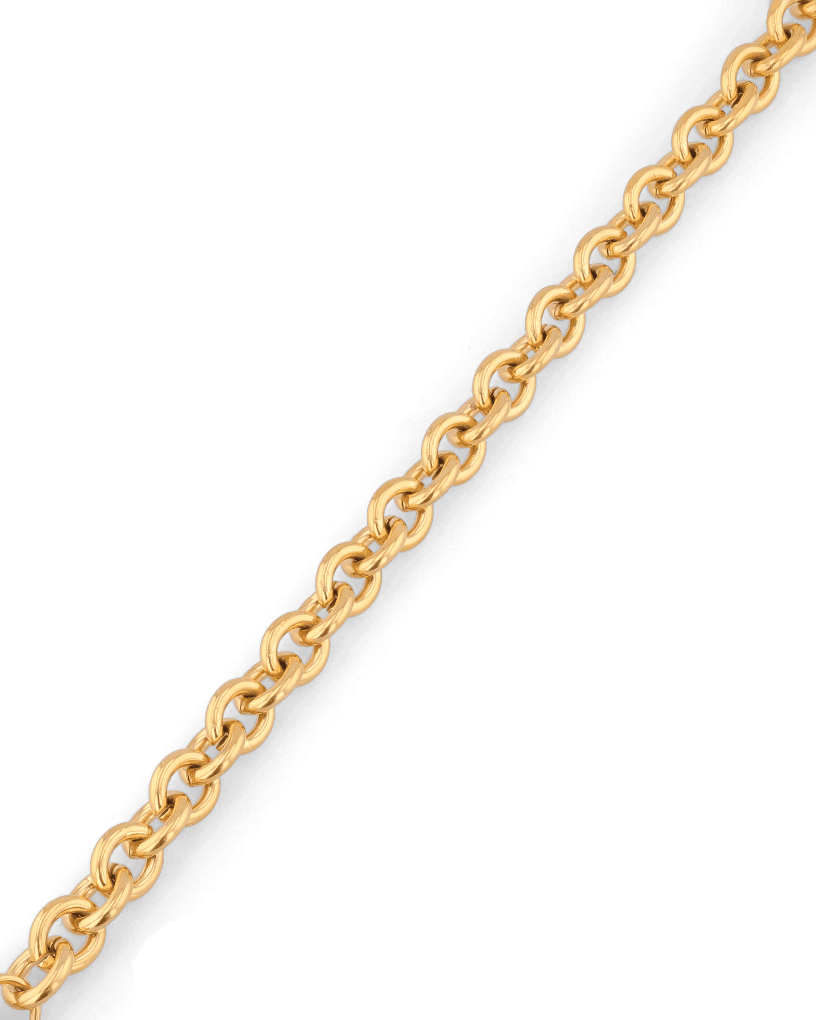 Heart Tag T-Bar Gold Chain Bracelet by Lavana, rounded links with toggle clasp and heart charm - 3