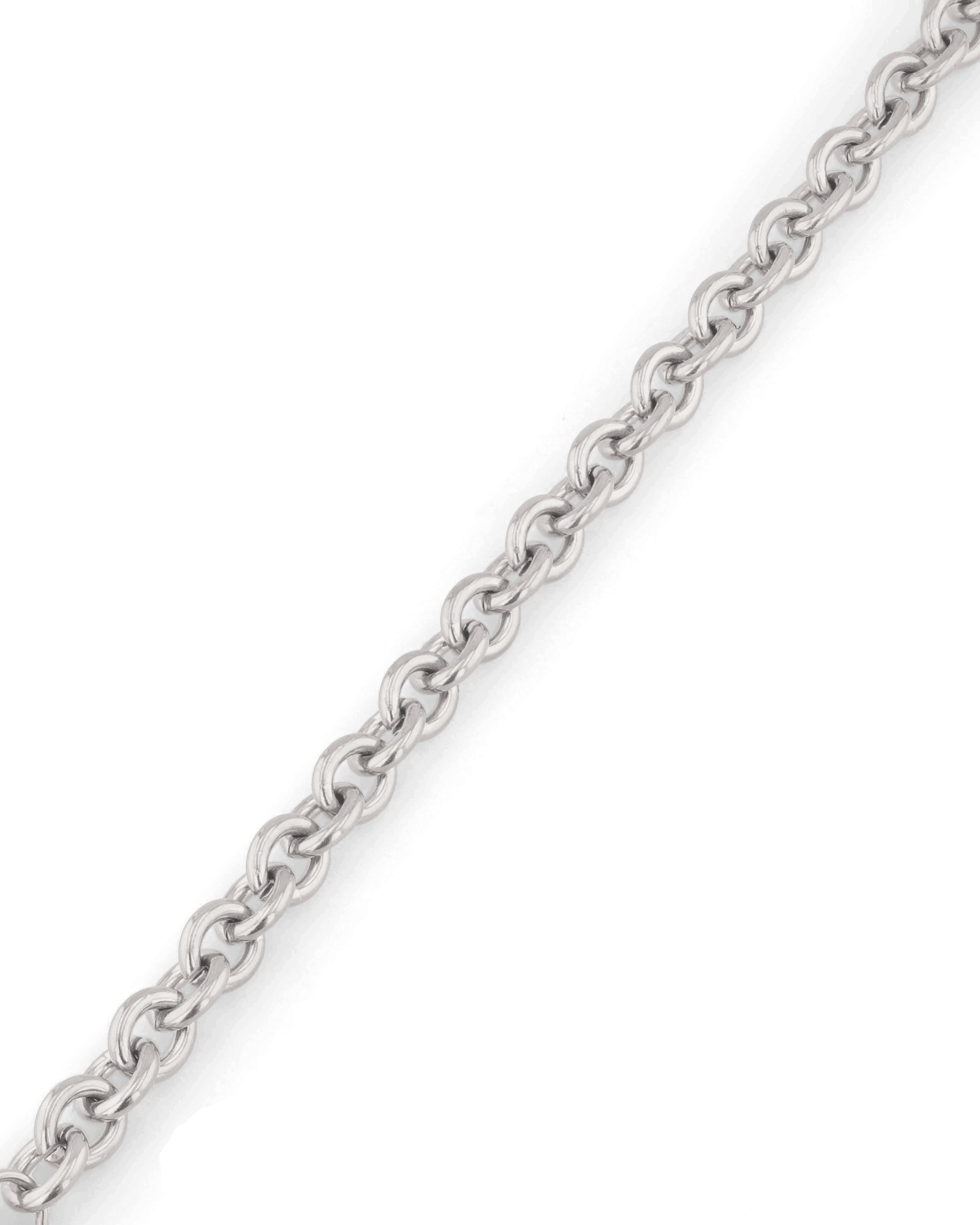 Heart Tag T-Bar Silver Chain Bracelet by Lavana, rounded links with toggle clasp and heart charm - 3