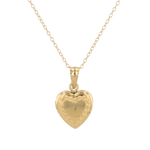Heirloom Etched Heart Locket Necklace Gold by Lavana, engraved heart with diamond on 45cm chain