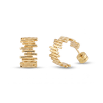Horizon Gold Hoop Earrings by Lavana, wide geometric hoops with jagged horizon lines