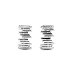 Horizon Sterling Silver Hoop Earrings by Lavana, geometric wide hoops with stepped horizon lines