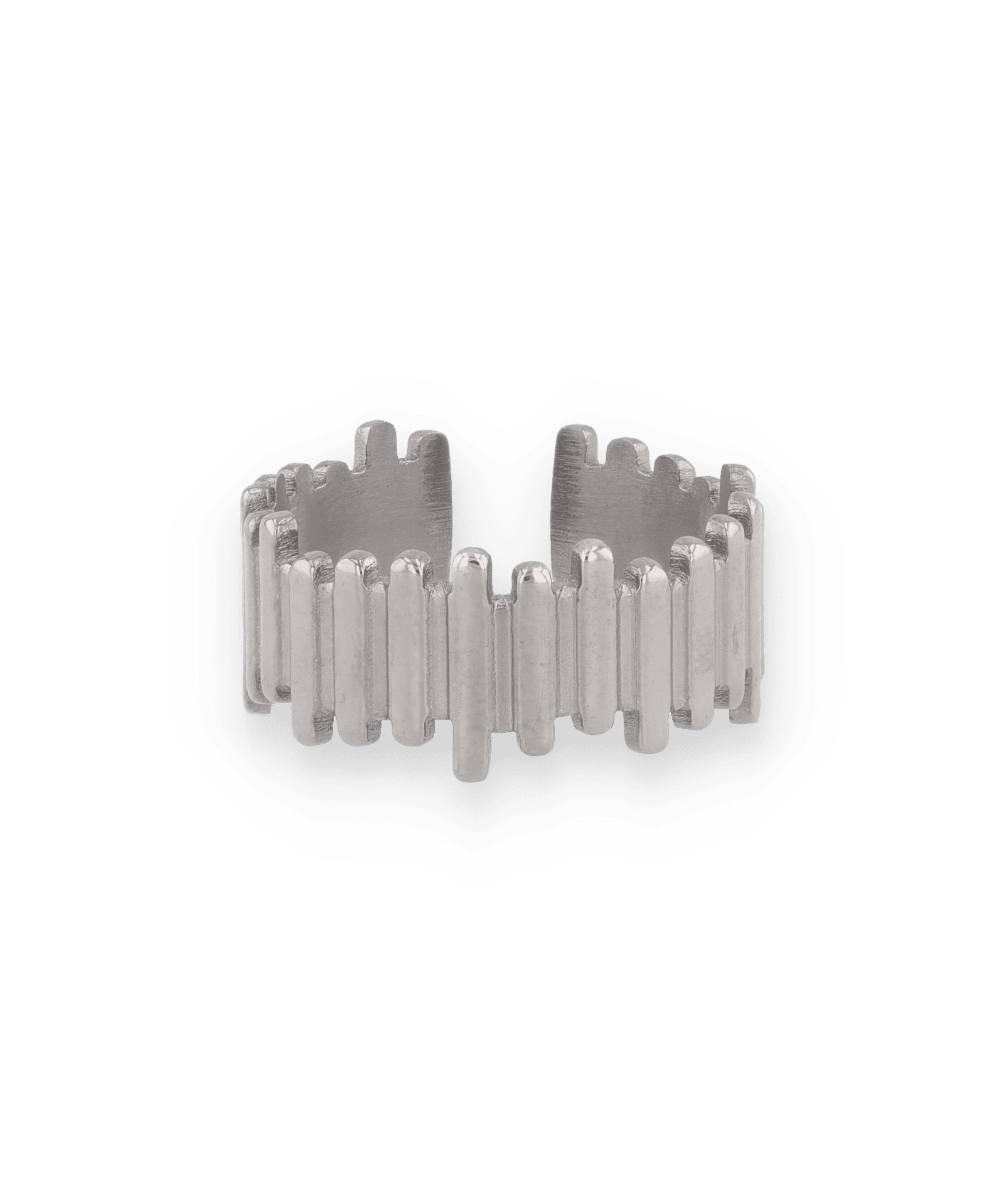 Horizon Silver Open Ring by Lavana, sculptural vertical column open ring