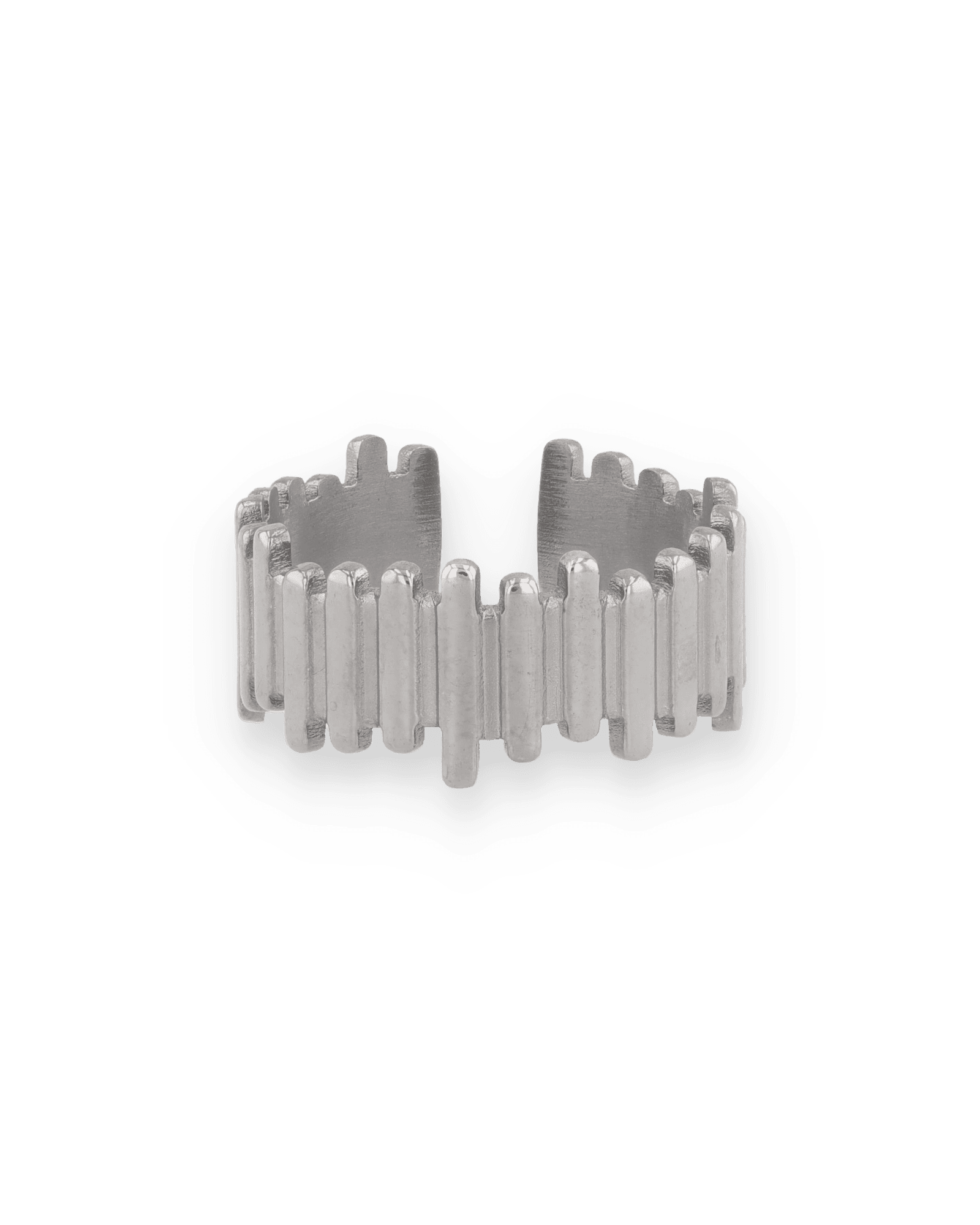 Horizon Silver Open Ring by Lavana, sculptural vertical column open ring