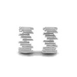 Horizon Sterling Silver Hoop Earrings by Lavana, geometric wide hoops with stepped horizon lines