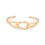 Infinity Link Gold Cuff Bracelet by Lavana, with central interlocking link and polished cool gloss - 1