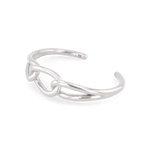 Infinity Link Silver Cuff Bracelet by Lavana, with central interlocking link and polished cool gloss - 2