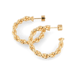 Interlace Gold Hoop Earrings by Lavana, large hoop with polished rope twist