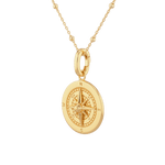 Journey Compass Pendant in 18k Gold Plated, with map detail angle - 2