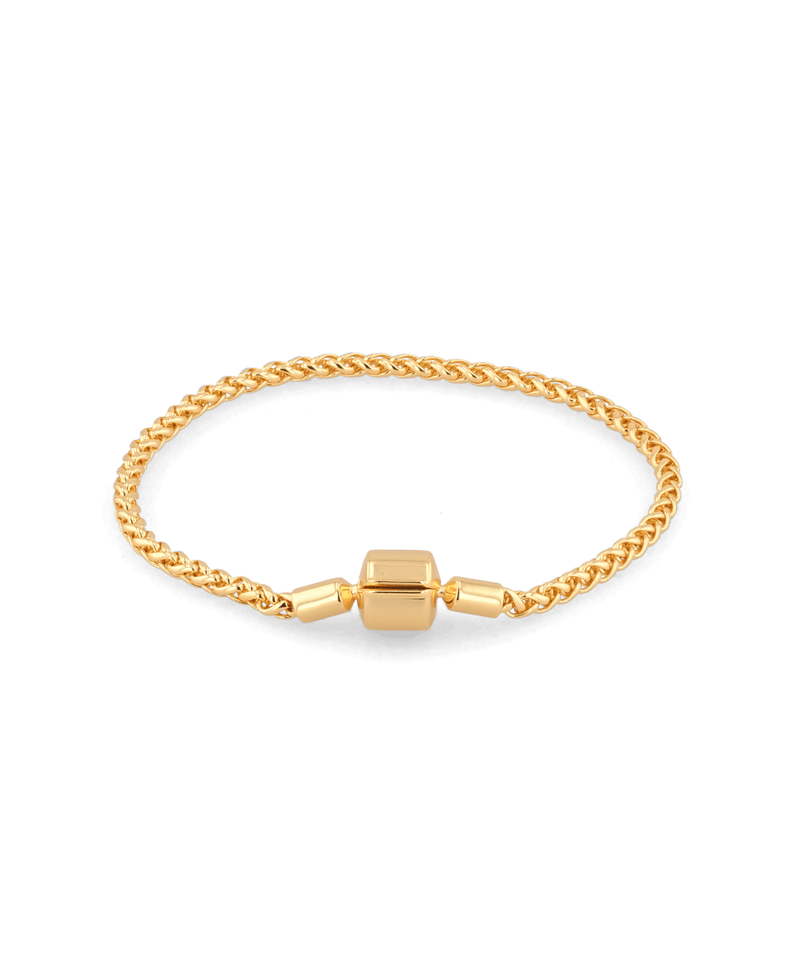 La Mode Gold Wheat Chain Bracelet by Lavana, fine interlocking wheat links