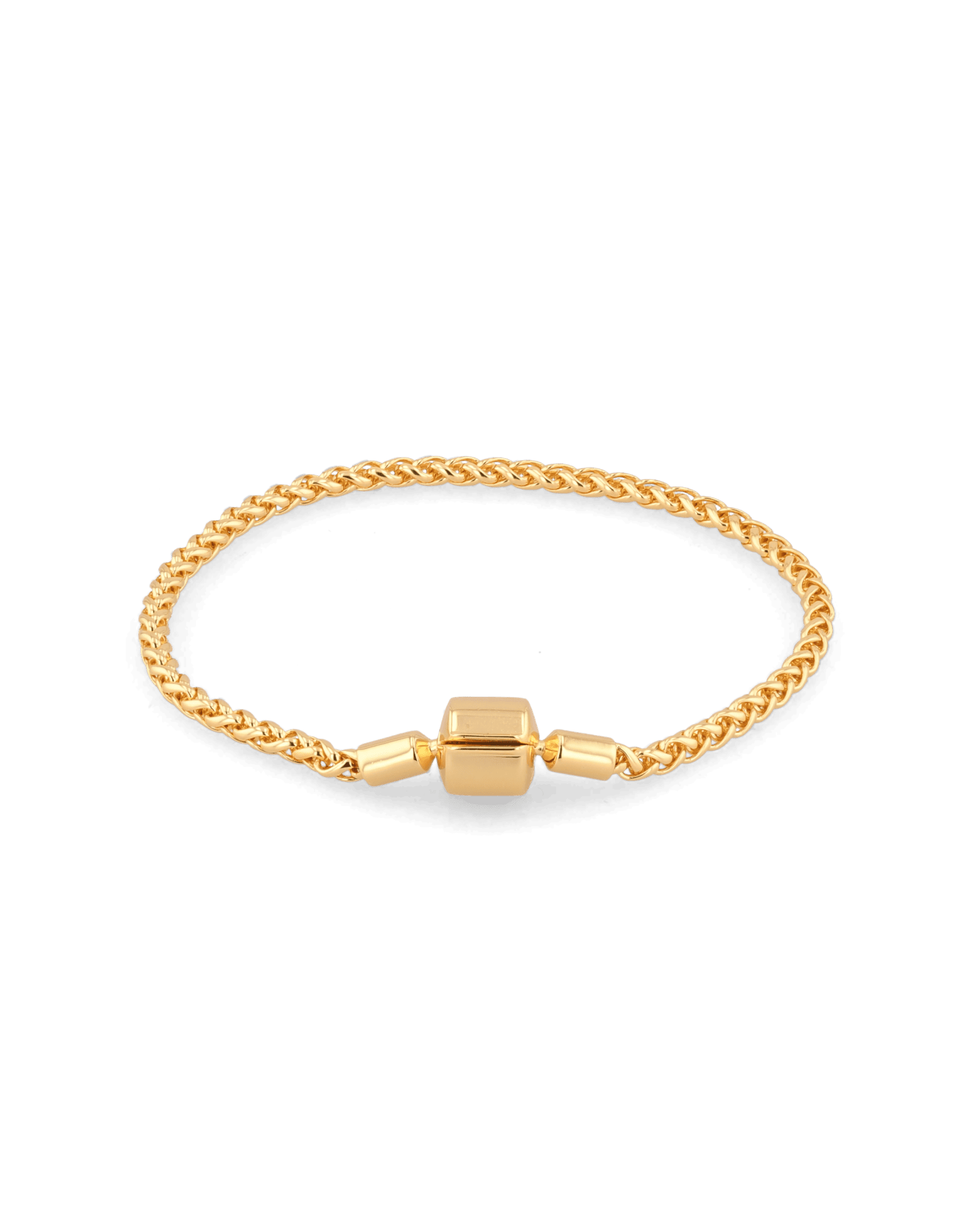 La Mode Gold Wheat Chain Bracelet by Lavana, fine interlocking wheat links