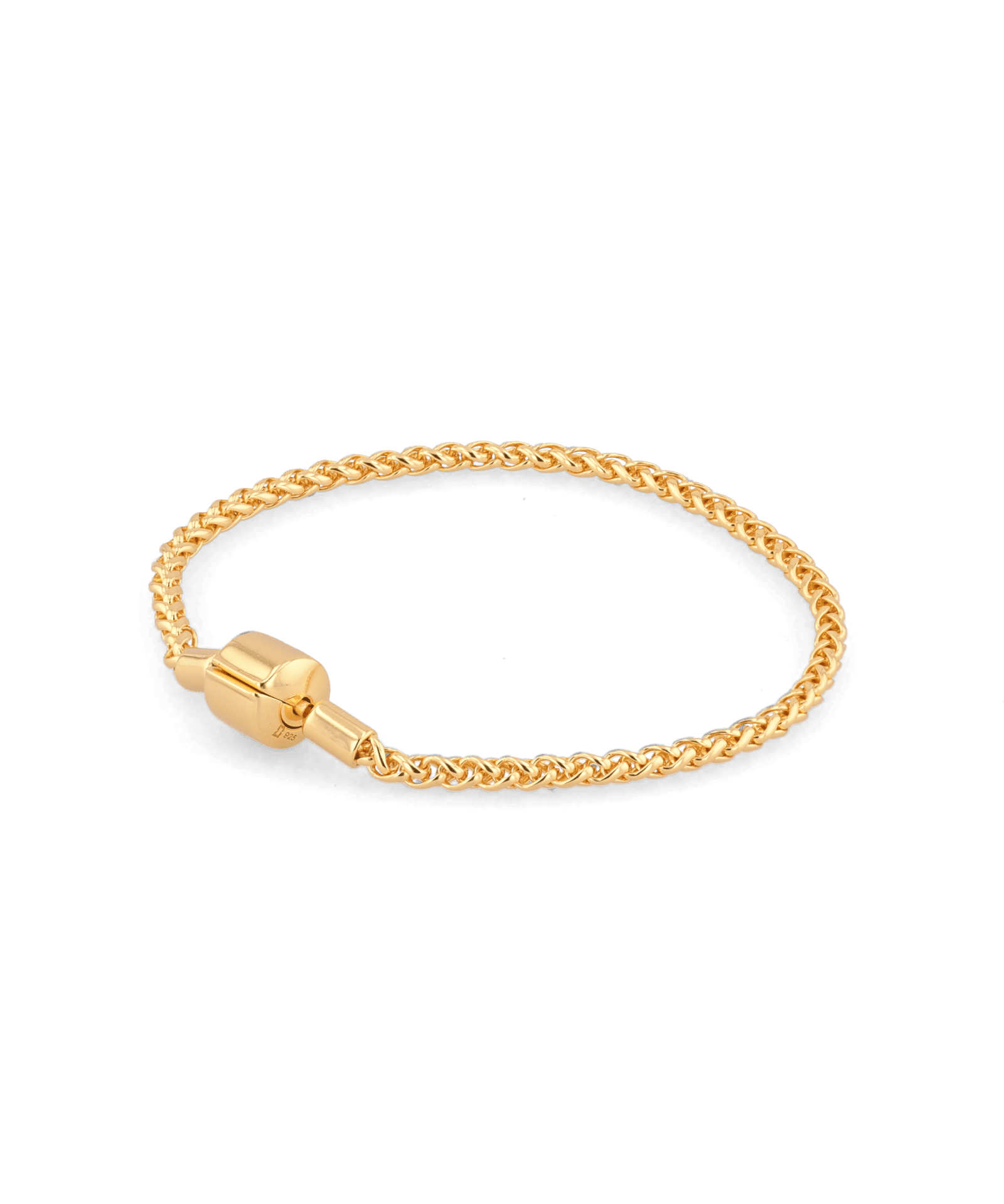 La Mode Gold Wheat Chain Bracelet by Lavana, fine interlocking wheat links