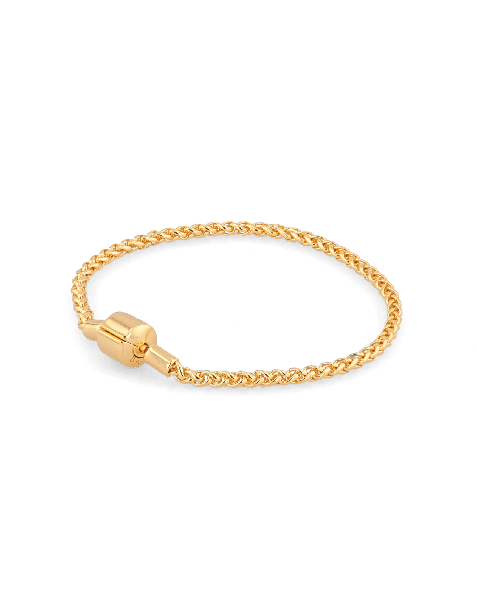La Mode Gold Wheat Chain Bracelet by Lavana, fine interlocking wheat links