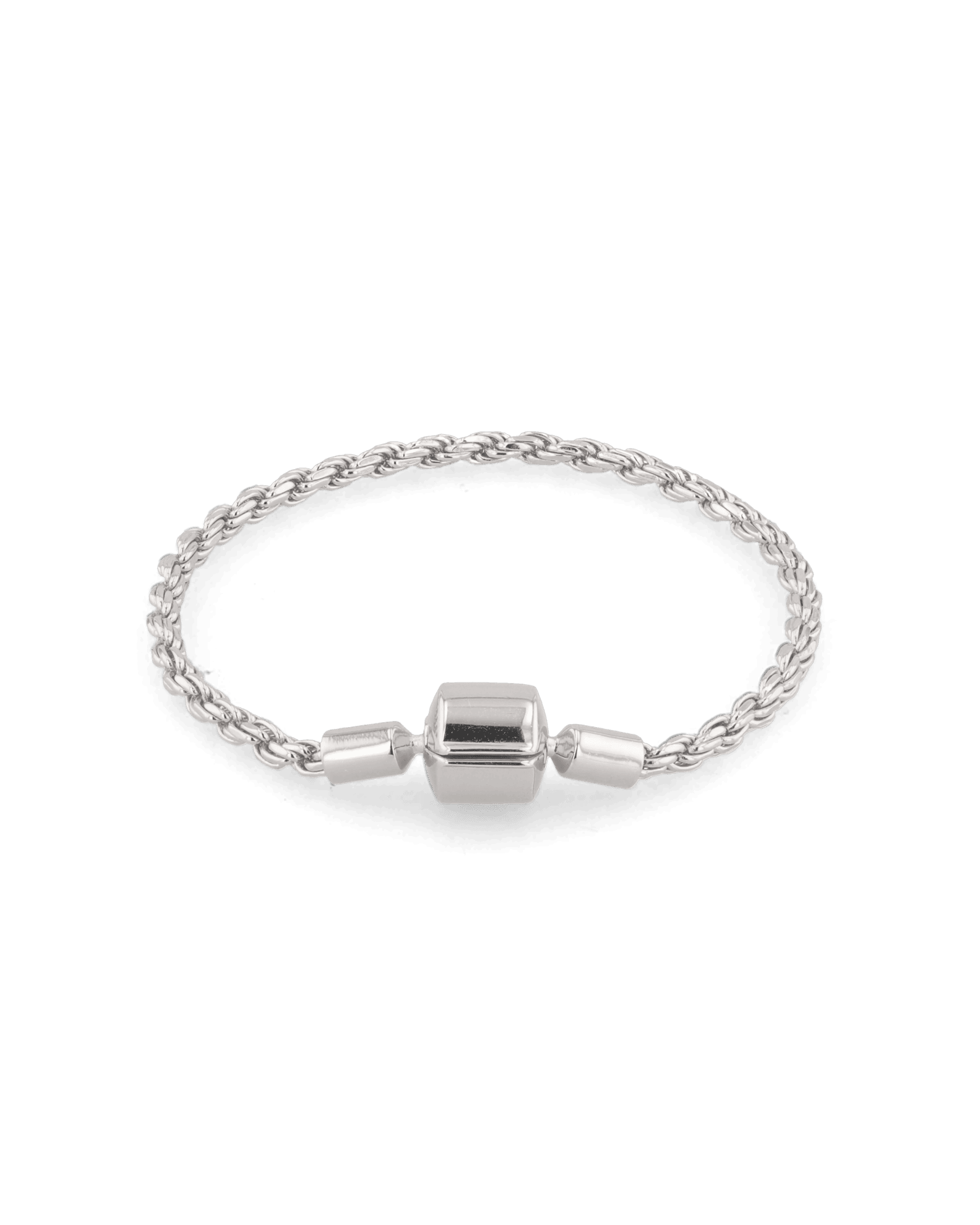 La Mode Silver Rope Chain Bracelet by Lavana, polished twisted rope links