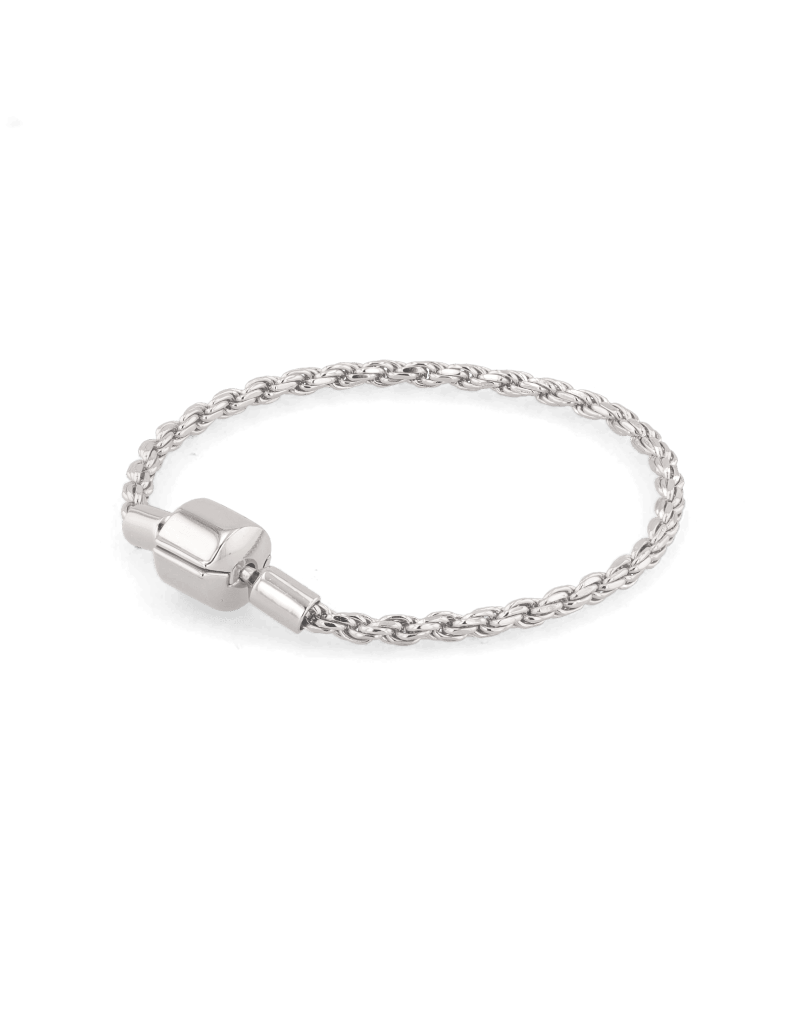 La Mode Silver Rope Chain Bracelet by Lavana, polished twisted rope links
