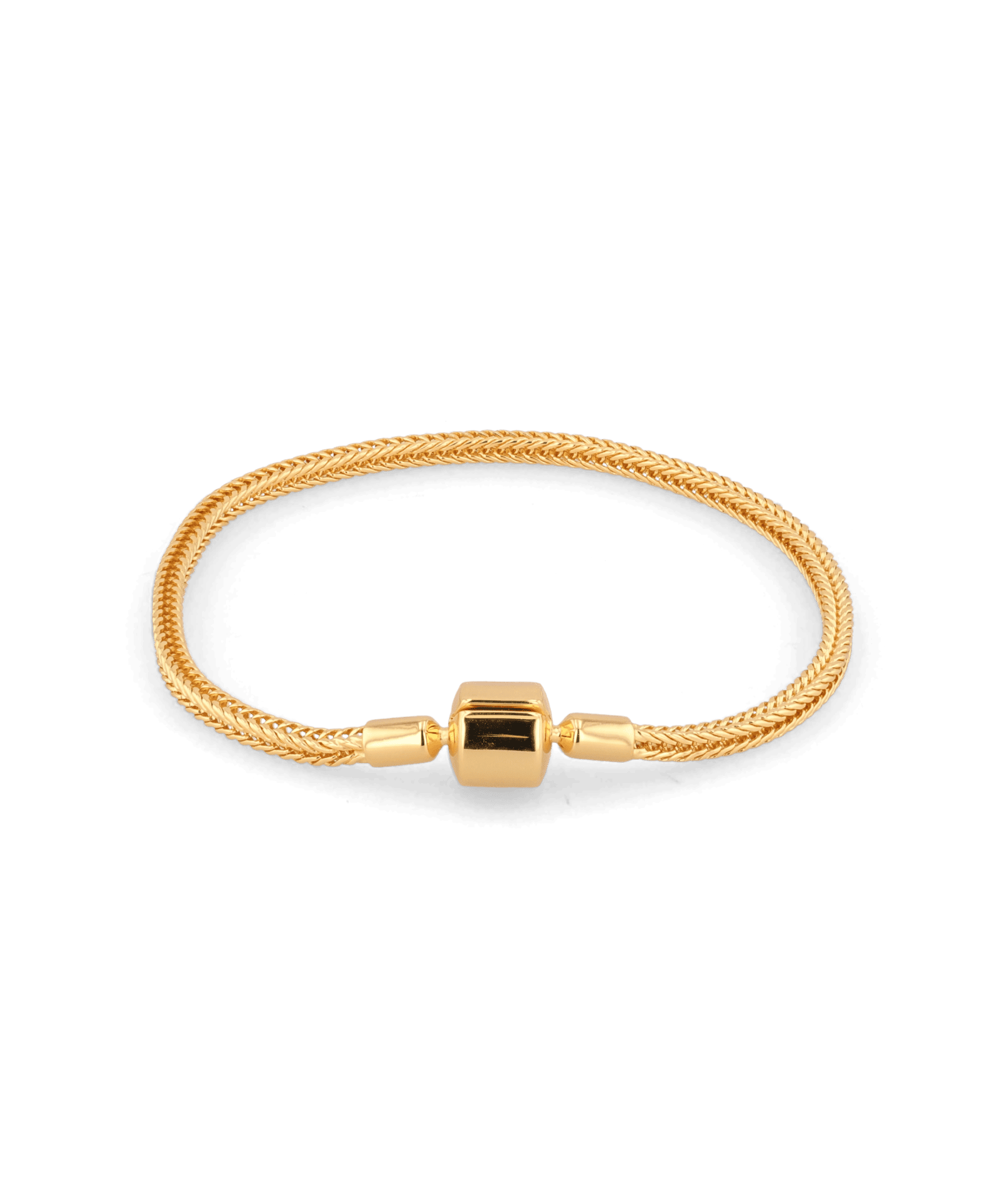 La Mode gold spiga chain bracelet by Lavana with polished woven links